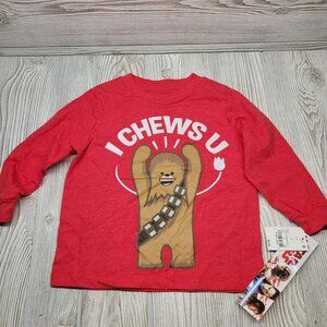 Valentines Day Star Wars Chewbacca I Chews U Long Sleeve‎ Shirt Mad Engine 2T